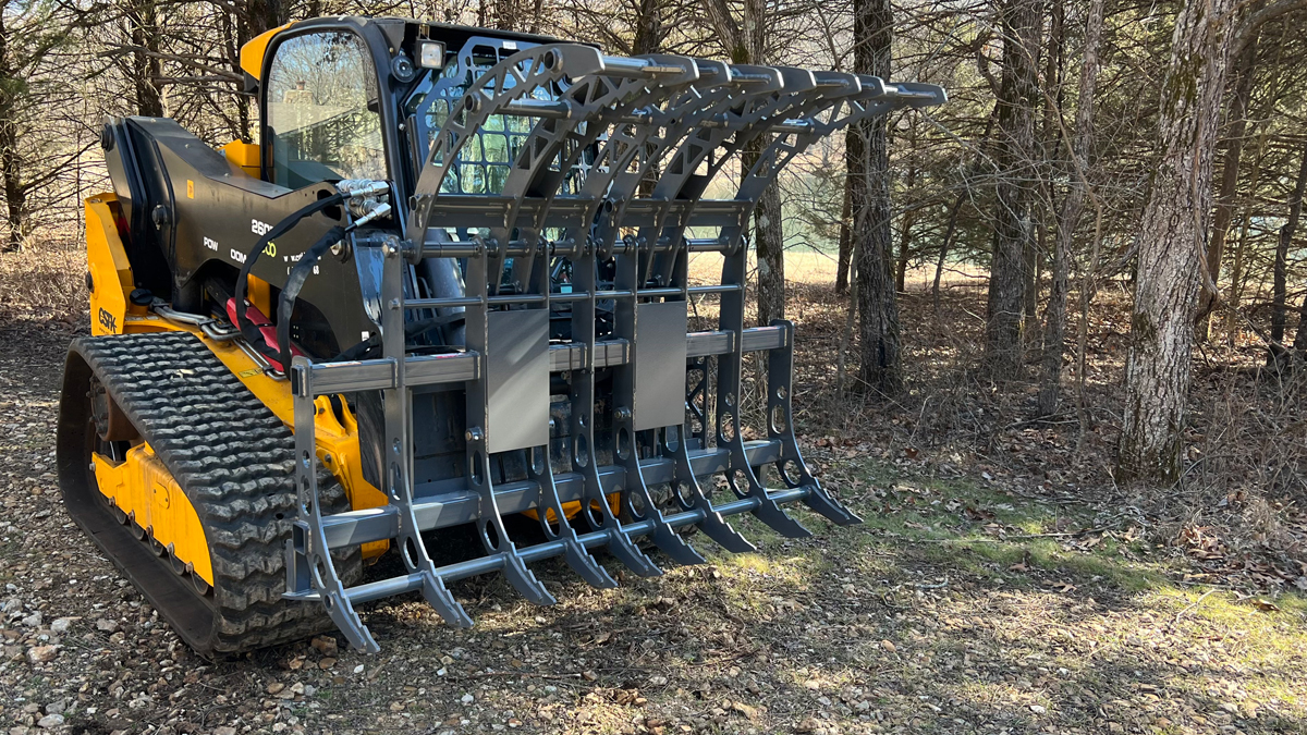 "BIG MOUTH" 327 Grapple Rake 72"- Double Grapples / Skid Steer Brackets